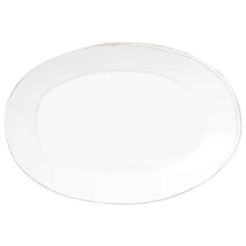 Melamine Lastra White Oval Platter by VIETRI