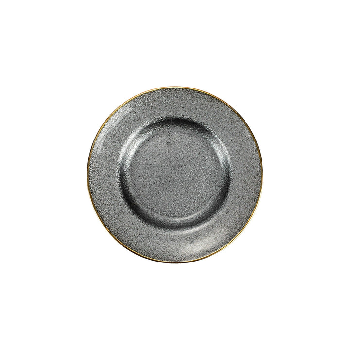 Metallic Glass Slate Salad Plate