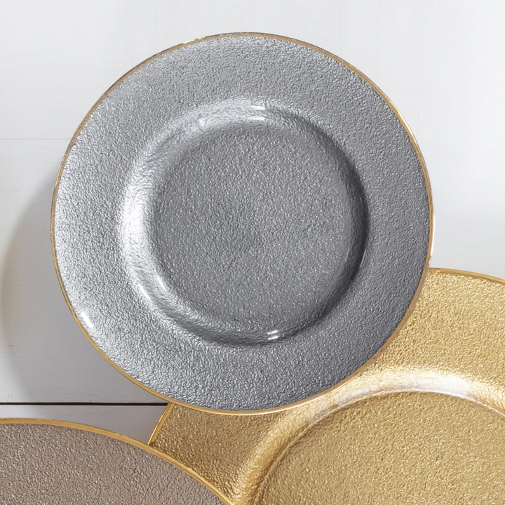 Metallic Glass Slate Salad Plate
