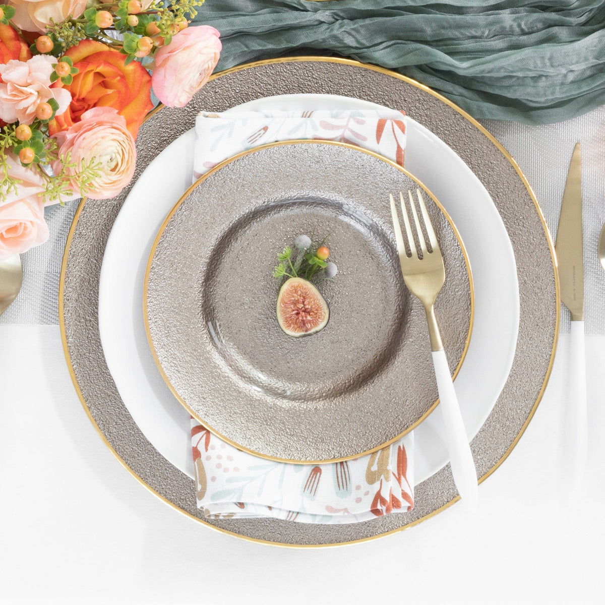 Metallic Glass Slate Service Plate/Charger