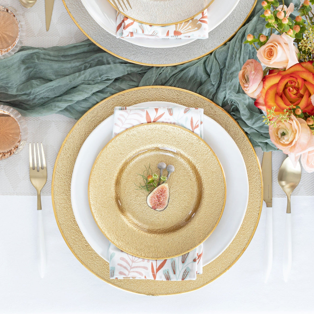 Metallic Glass Slate Service Plate/Charger