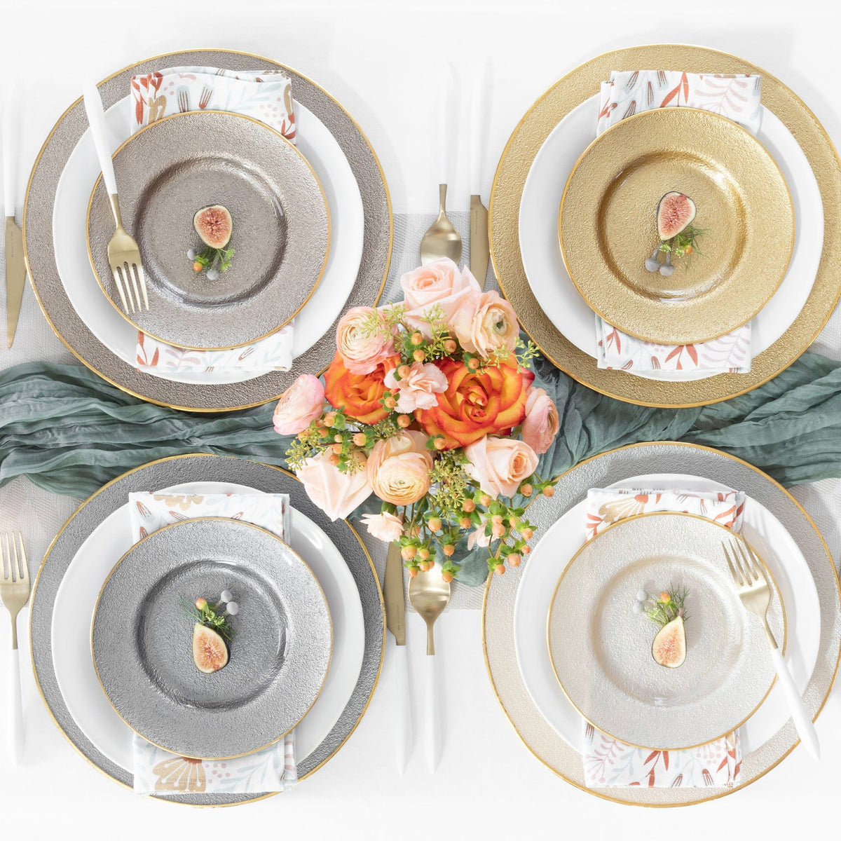Metallic Glass Slate Service Plate/Charger