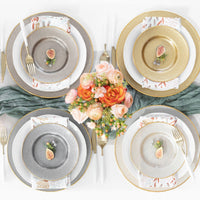Metallic Glass Slate Service Plate/Charger
