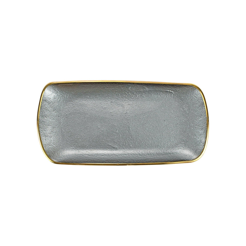 Metallic Glass Rectangular Tray