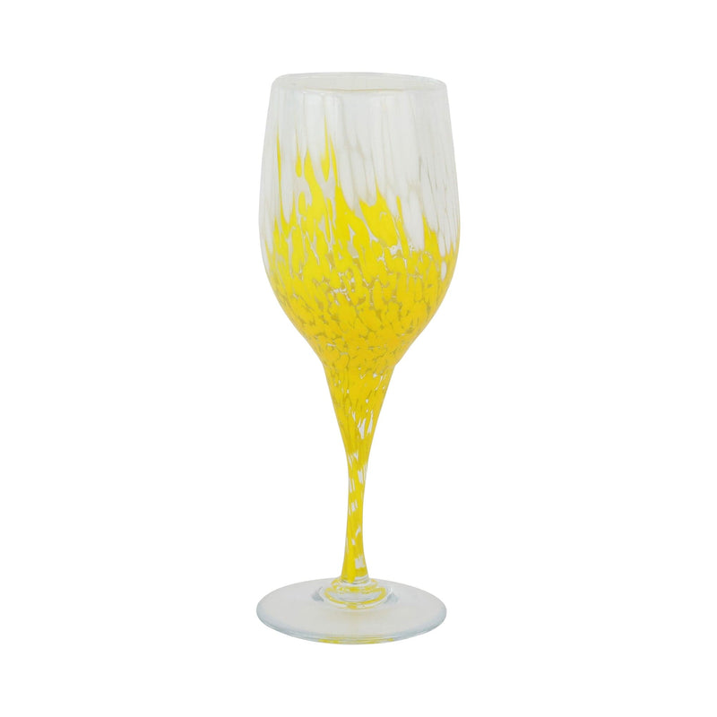 Nuvola White and Yellow Wine Glass