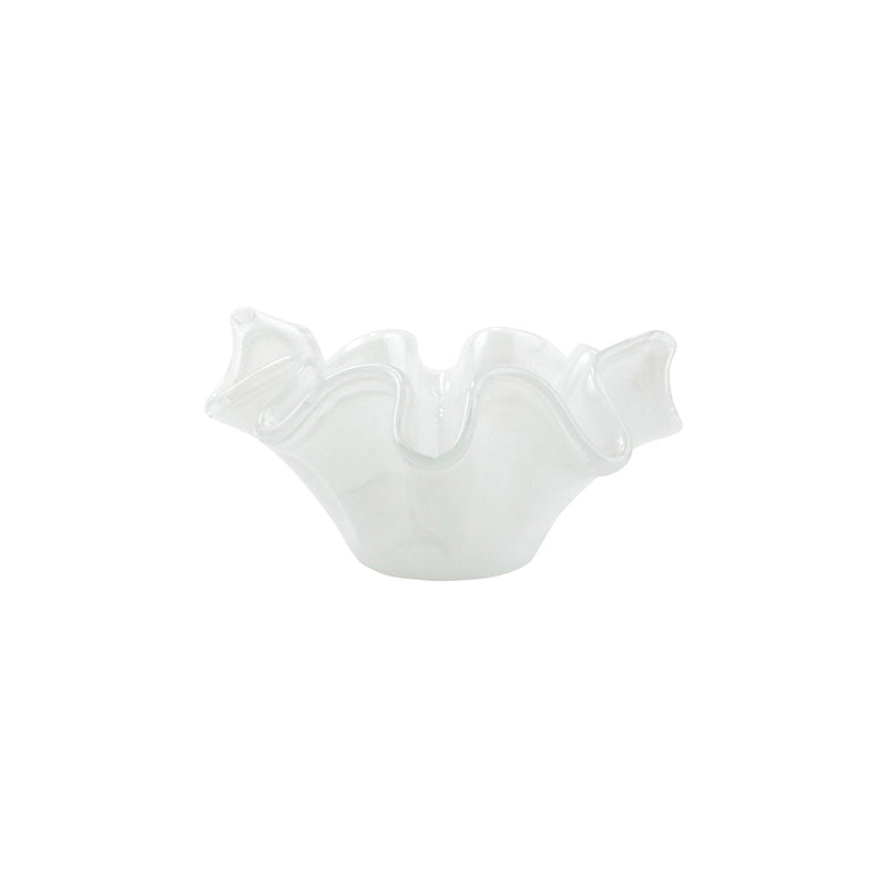 Onda Glass White Small Bowl by VIETRI