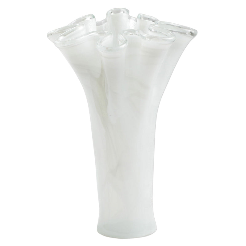 Onda Glass White Tall Vase by VIETRI
