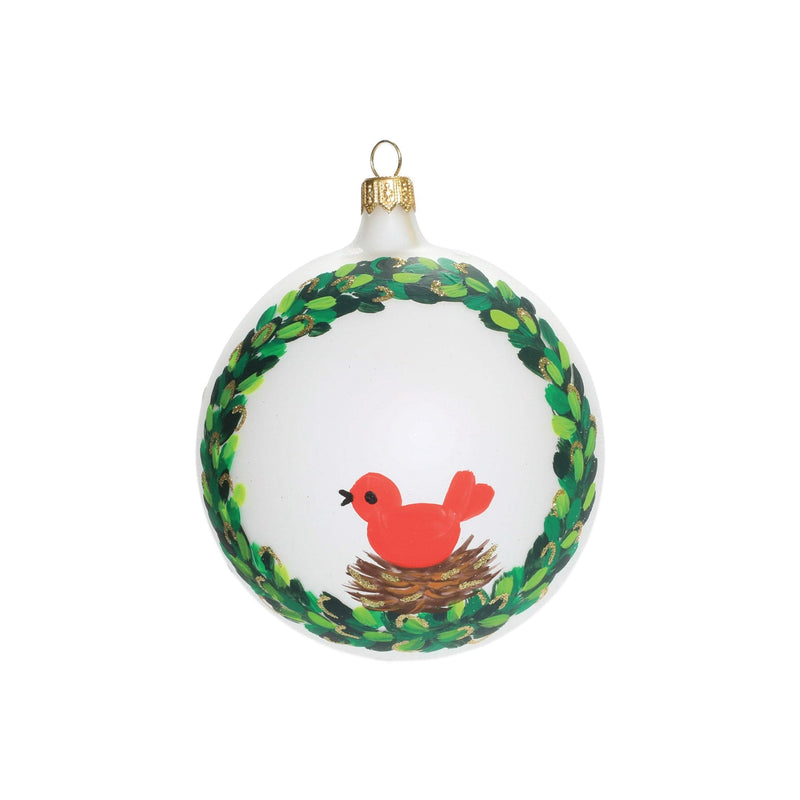 Ornaments Wreath w/ Red Bird Ornament by VIETRI