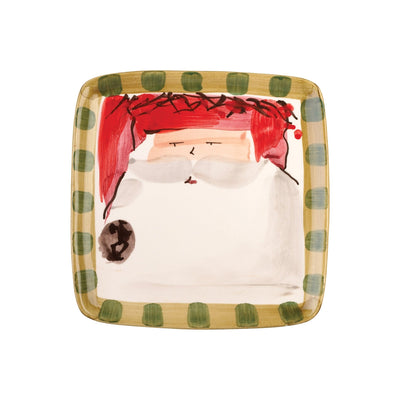 Old St Nick Square Salad Plate - Red by VIETRI