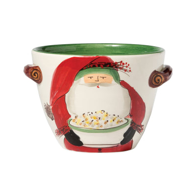 Old St. Nick Handled Deep Serving Bowl With Popcorn by VIETRI