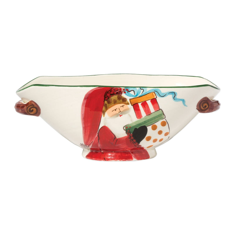 Old St. Nick Oval Bowl With Presents by VIETRI