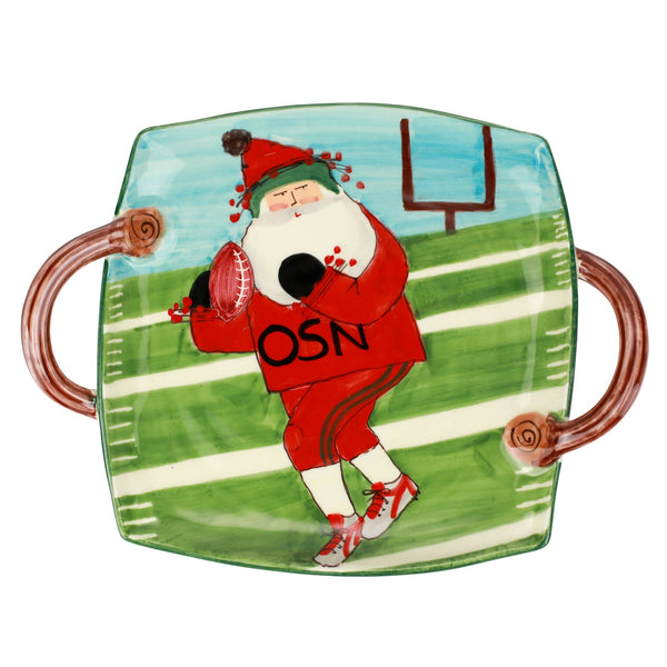 Old St. Nick Football Handled Square Platter – VIETRI