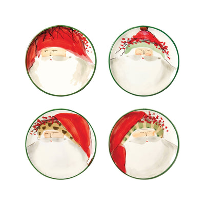 Old St Nick Assorted Canape Plates - Set of 4 by VIETRI