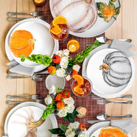 Pumpkins Round Platter with Pumpkin