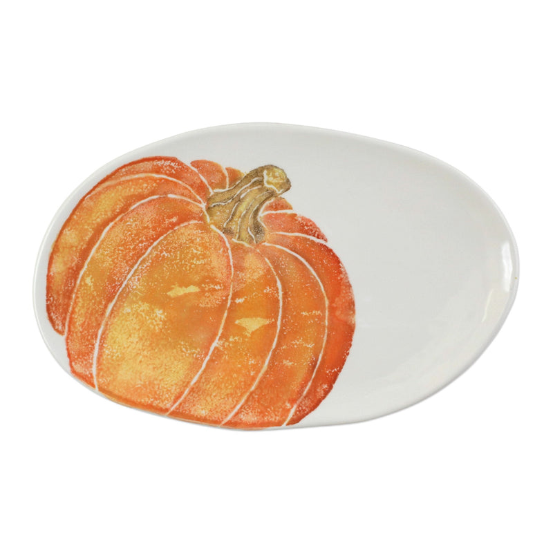 Pumpkins Small Oval Platter w/ Pumpkin by VIETRI