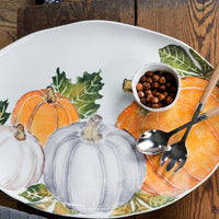 Pumpkins Large Oval Platter with Assorted Pumpkins