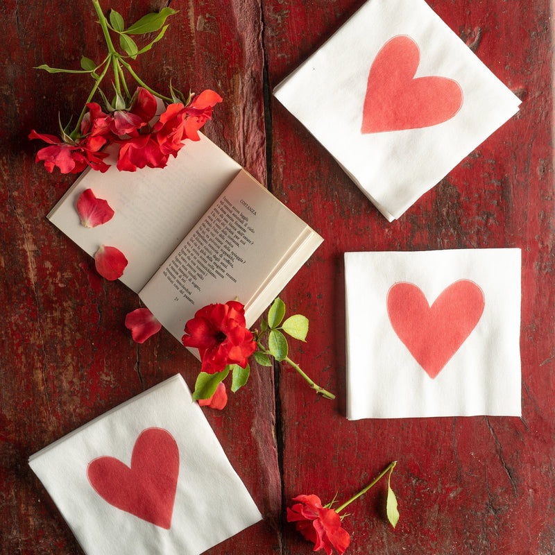 Papersoft Napkins Hearts Cocktail Napkins (Pack of 20) - Set of 6