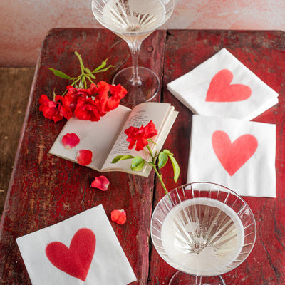 Papersoft Napkins Hearts Cocktail Napkins (Pack of 20)