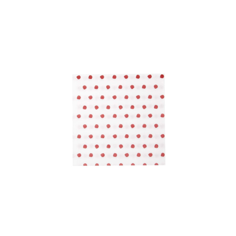 Papersoft Napkins Red Dot Cocktail Napkins (Pack of 20) by VIETRI
