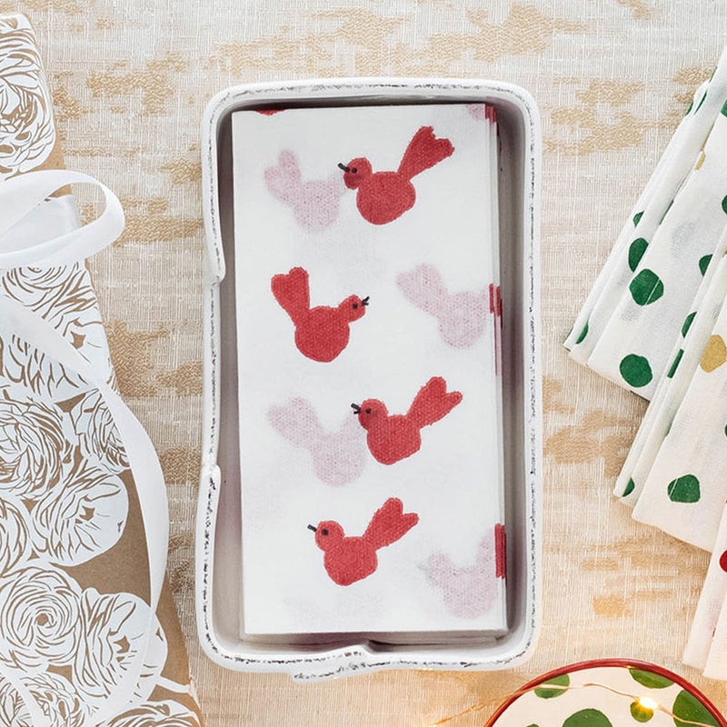 Papersoft Napkins Red Bird Guest Towels