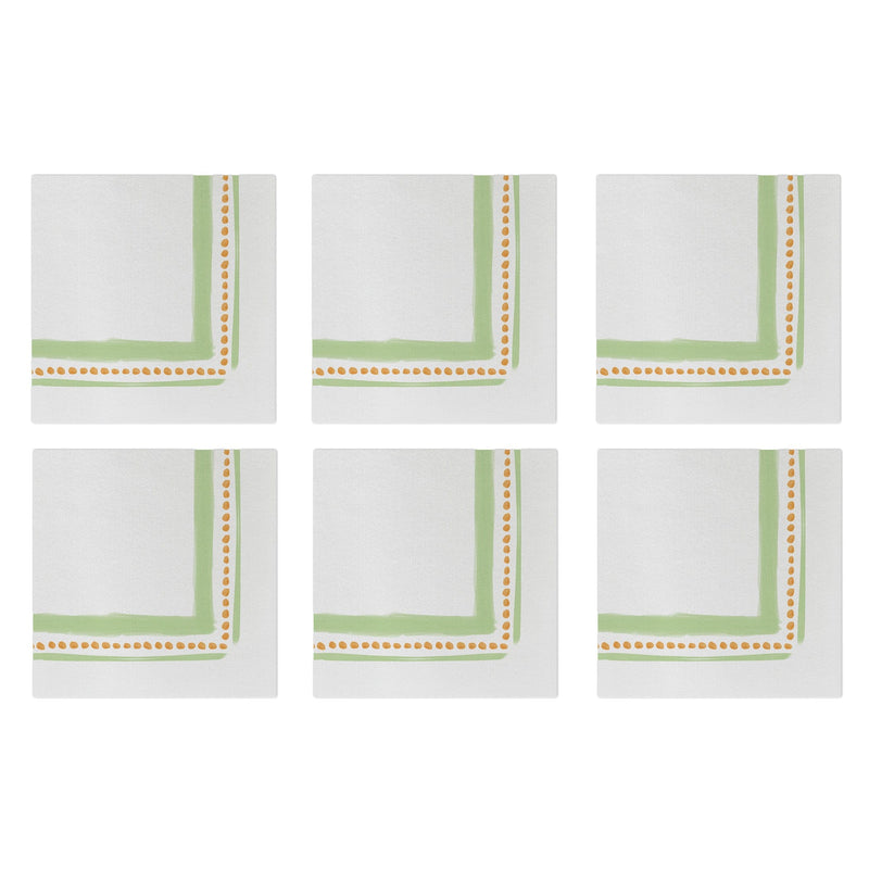 Papersoft Napkins Campagna Green Cocktail Napkins (Pack of 20) - Set of 6