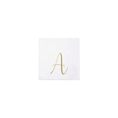 Papersoft Napkins Monogram Cocktail Napkins - A (Pack of 20)