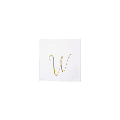 Papersoft Napkins Monogram Cocktail Napkins - W (Pack of 20)