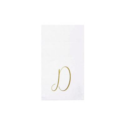 Papersoft Napkins Monogram Guest Towels - D (Pack of 20)