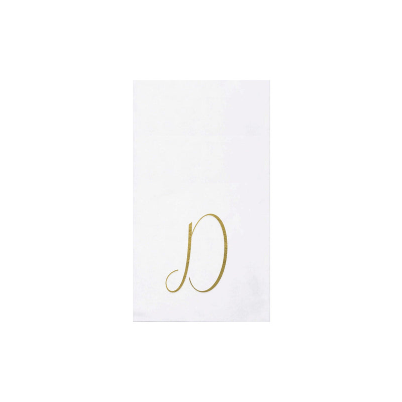 Papersoft Napkins Monogram Guest Towels - D (Pack of 20)