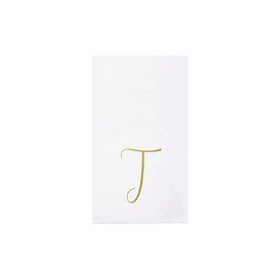Papersoft Napkins Monogram Guest Towels - T (Pack of 20)