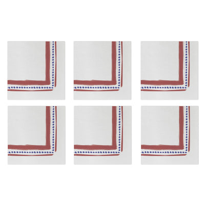 Papersoft Napkins Campagna Red Cocktail Napkins (Pack of 20) - Set of 6