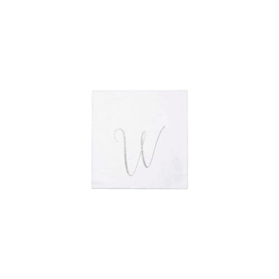 Papersoft Napkins Monogram Cocktail Napkins - W (Pack of 20)