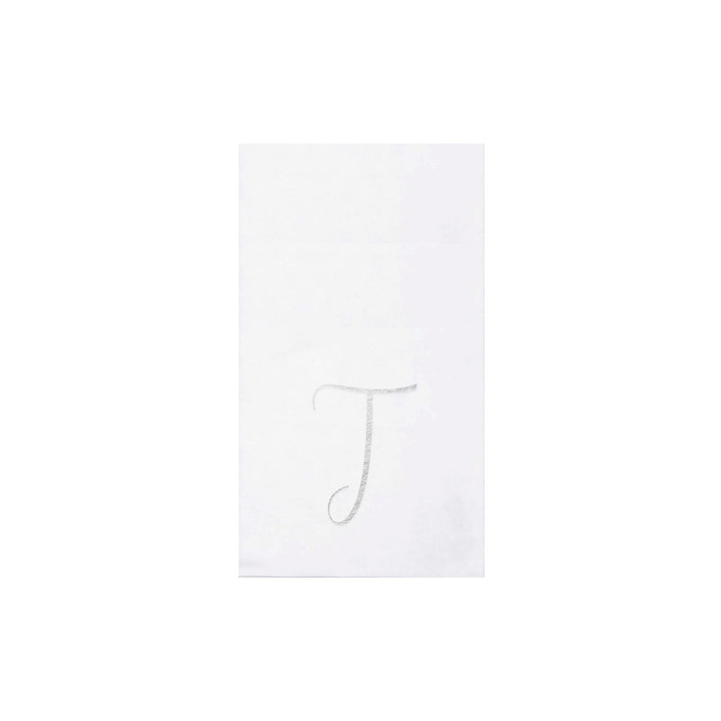 Papersoft Napkins Monogram Guest Towels - T (Pack of 20)