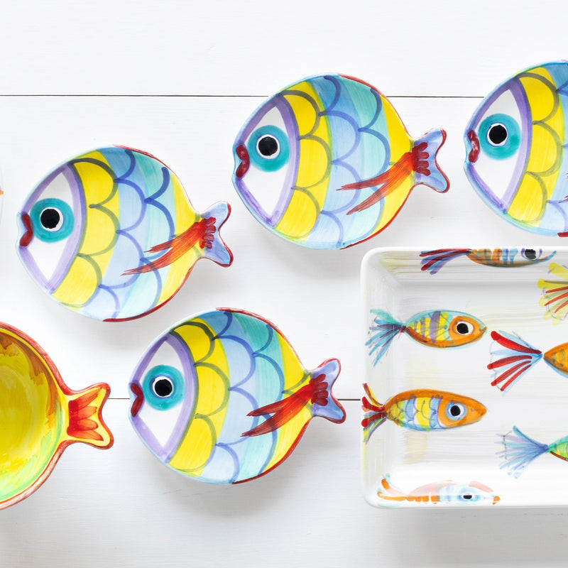 Pesci Colorati Figural Fish Canape Plate