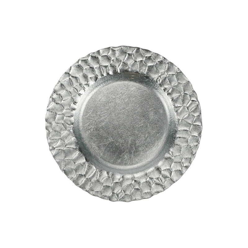 Rufolo Glass Platinum Honeycomb Salad Plate