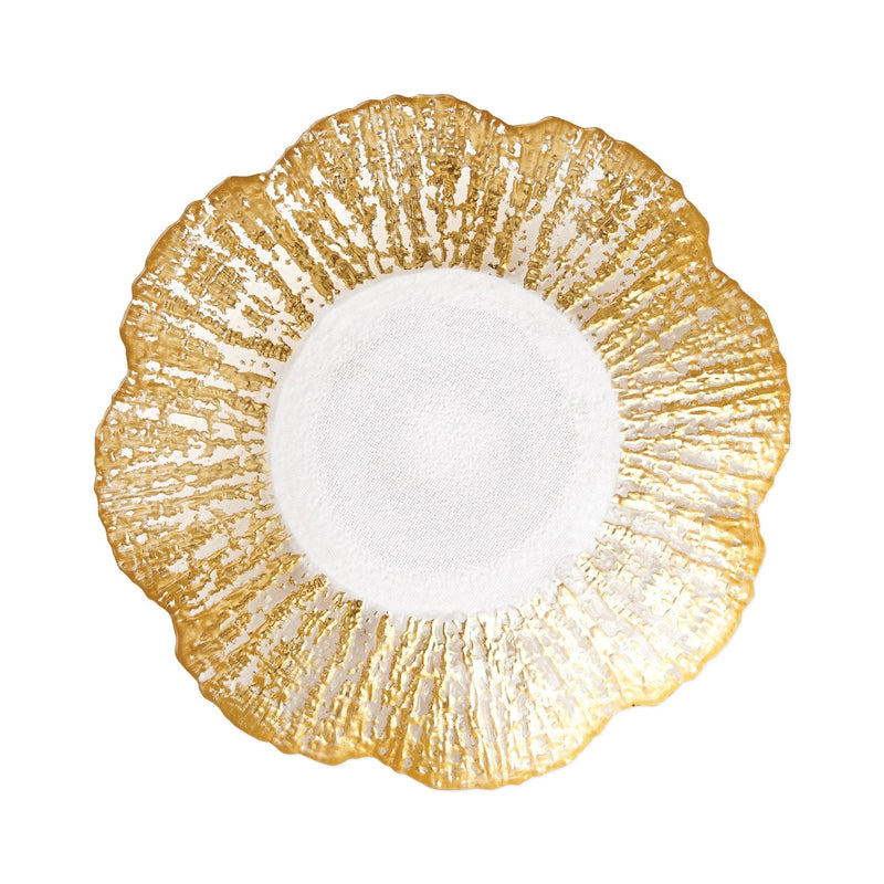 Rufolo Glass Gold Small Shallow Bowl by VIETRI