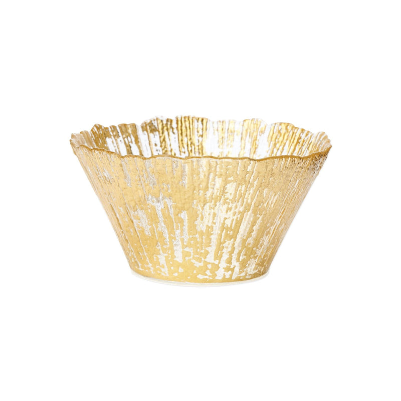 Rufolo Glass Gold Small Deep Bowl by VIETRI