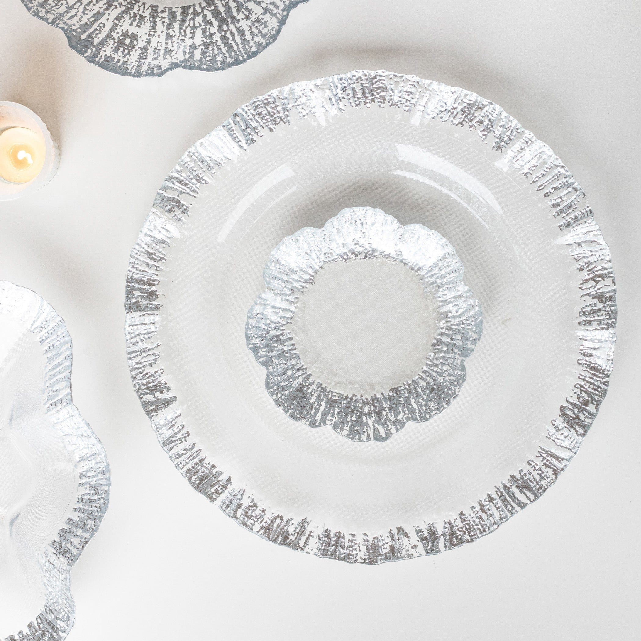 Rufolo Gold Rim Charger Plate | Italian Gold Glass Plate | VIETRI