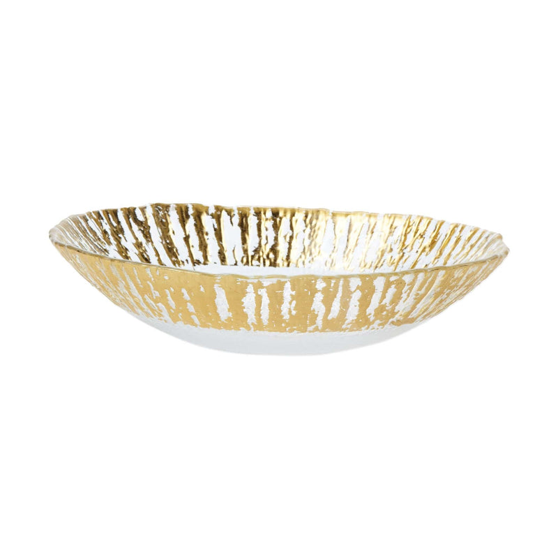 Rufolo Glass Gold Medium Oval Serving Bowl by VIETRI
