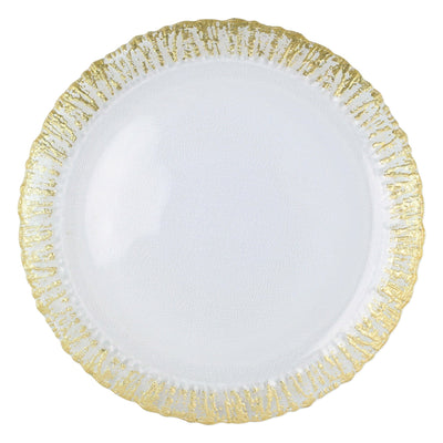Rufolo Glass Gold Round Platter by VIETRI