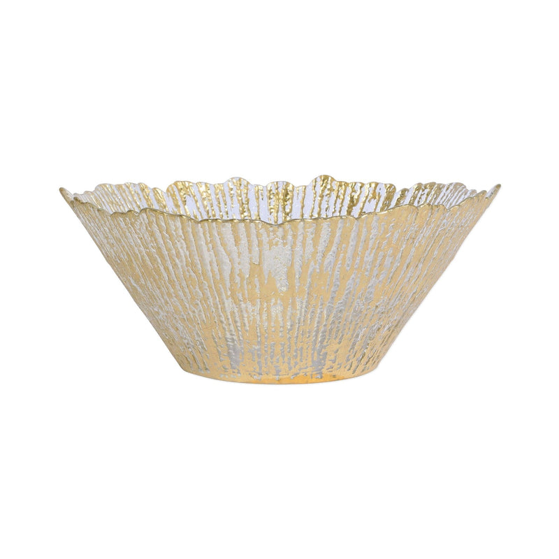 Rufolo Glass Gold Large Deep Bowl by VIETRI