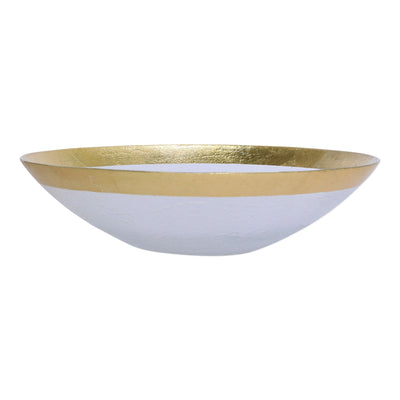Rufolo Glass Gold Organic Large Bowl by VIETRI