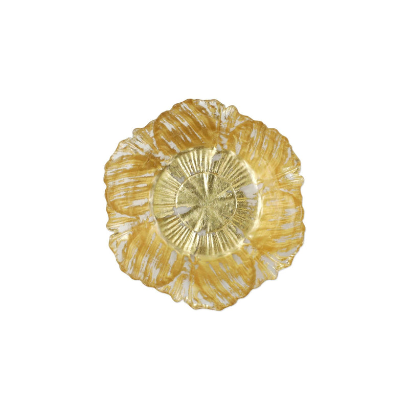 Rufolo Glass Gold Flower Small Bowl by VIETRI