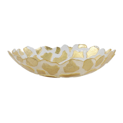 Rufolo Glass Gold Giraffe Medium Shallow Bowl by VIETRI