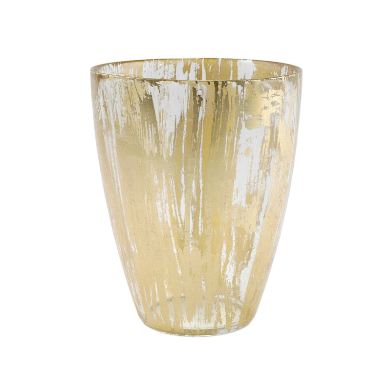Rufolo Glass Gold Brushstroke Vase by VIETRI