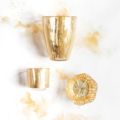Rufolo Glass Gold Brushstroke Vase