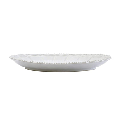 Incanto Stone White Baroque Large Oval Shallow Bowl by VIETRI