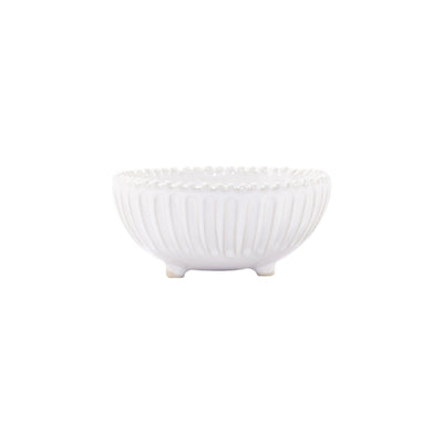 Incanto Stone White Stripe Footed Bowl by VIETRI