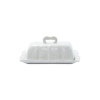 Incanto Stone White Baroque Butter Dish by VIETRI