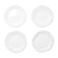 Incanto Stone White Assorted Canape Plates - Set of 4 by VIETRI